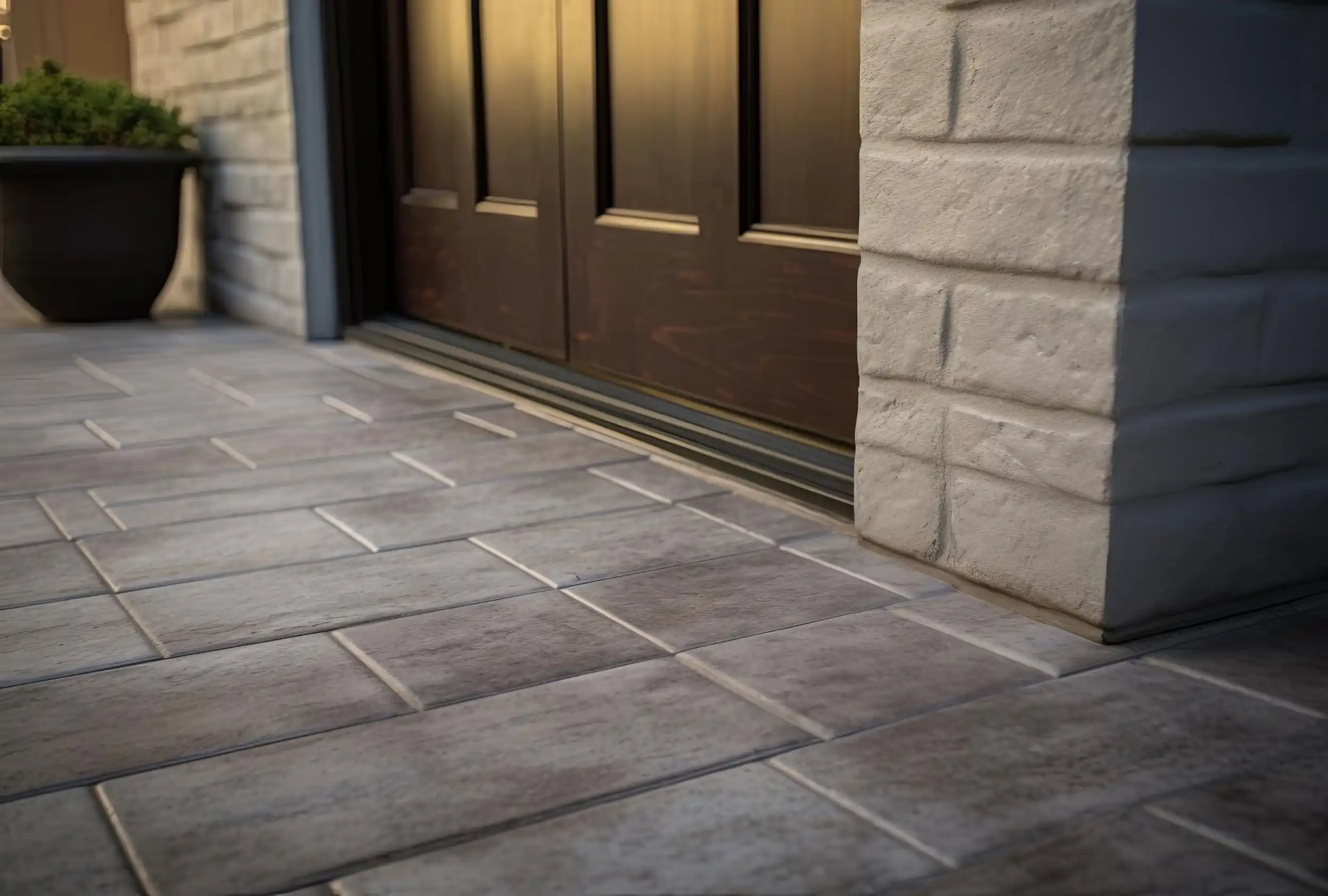 Non-Slip Outdoor Porcelain Tiles Textured non-slip porcelain tiles installed on an outdoor patio